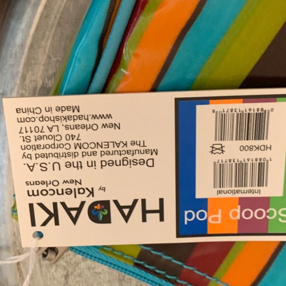 Cosmetic / Makeup bag HADAKI Scoop Pod Case Striped Vinyl New but vintage look - Picture 4 of 9